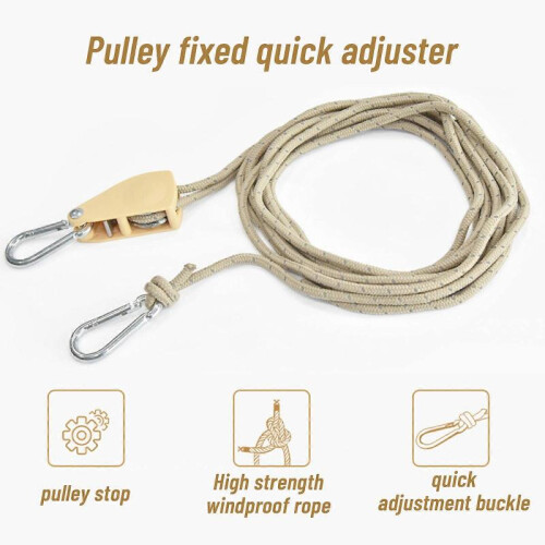 Light Hanger Adjustable Rope Clip Hanger Grow Lights Rope Hanger, Adjustable 2