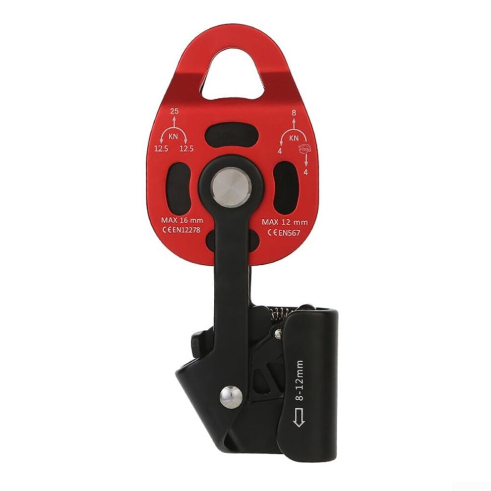 One Way Climbing Pulley 25Kn Heavyduty Aluminium Alloy Ascender Pulley For 812Mm Rope Red Rescue Lifting Tool 9339159547762