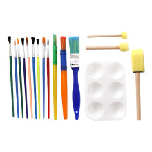 1 Set Van 16 Stuks Sponge Kinderen Schilderen Penselen Kit