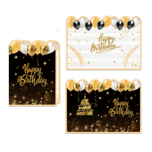 Happy Birthday Black Gold Large Birthday Guestbook Message