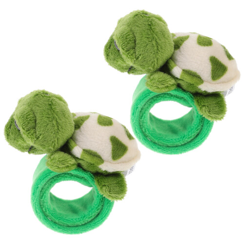 2Stück Animal Theme Snap Armband Plüsch Schildkröte 1