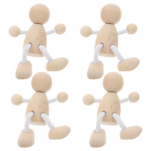 16 Unidades Muñecos De Madera Con Para Pintar