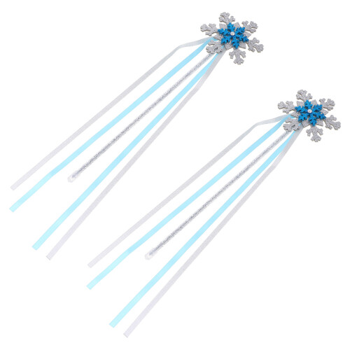 2Stk Schneedesign Feenstab Kostüm Deko 2