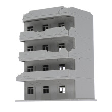 Micro Paisaje Casa Dañada Plástico Gris
