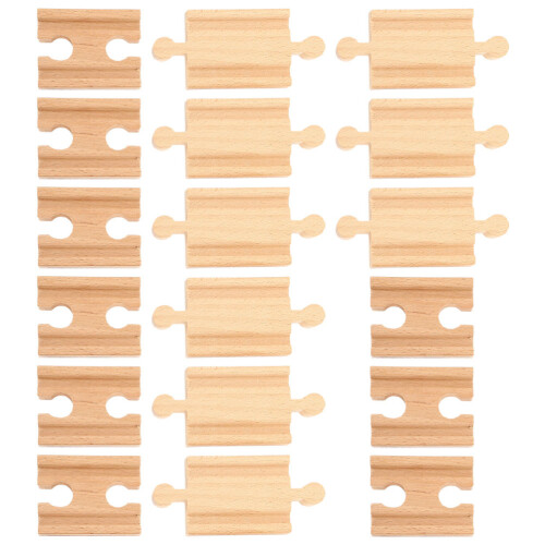72 Piezas Rieles De Madera Para Tren De Expansión