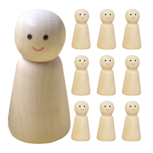 40 Unidades Muñecas De Madera Con Sonriente Para Pintar