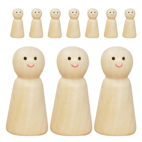 40 Unidades Muñecas De Madera Con Sonriente Para Pintar 1