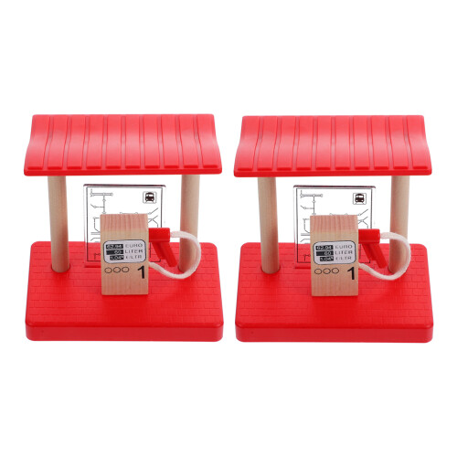 8 Pièces Accessoires Train Enfant Scène Station Jouet
