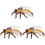 3 Pcs Bee Figurine Realistic Plastic Animal Toy 3