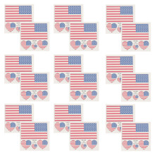 25 Pezzi Tatoo Temporanei Bandiera Americana Per Feste