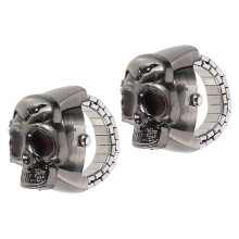 2Pcs Retro Finger Ring Watch With Flip-Open Cover