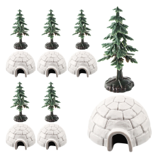Lot De Mini Igloo Arbre Noël, Figurines Maison Glace Hivernale