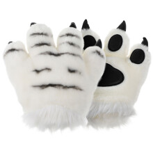 2 Pairs Tiger Plush Gloves Winter Warm Mittens Cosplay Props
