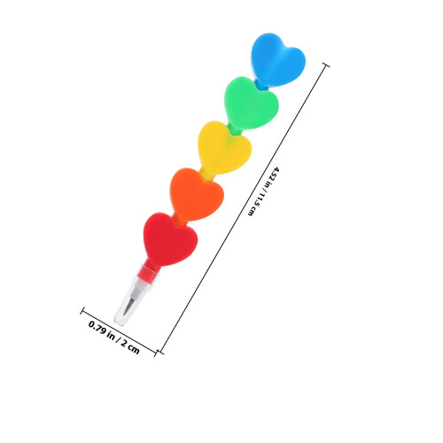 5Pcs Plastic Heart Shaped Stacking Pencils For Kids School Use 1