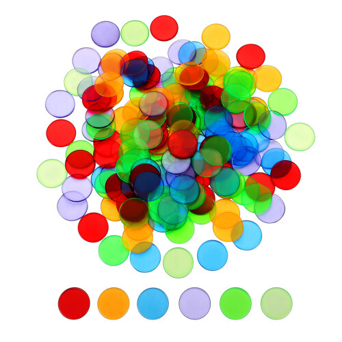 100 Contatori In Trasparente Colorati Per 1