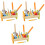 3 Sets Pounding Peg Workbench Wooden Toy With Hammer 5