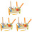 3 Sets Pounding Peg Workbench Wooden Toy With Hammer 4