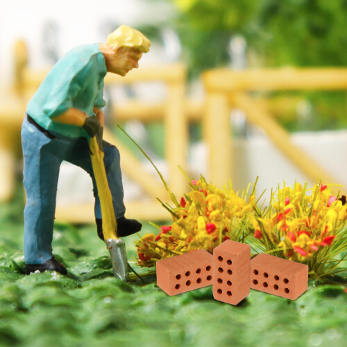 50 Pezzi Mattoncini Miniatura Realistici per Case e 2