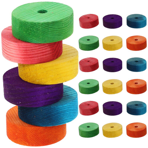 72 Ruote In Legno Colorate Per Auto Giocattoli Bambini