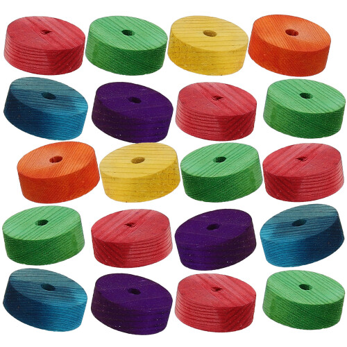 72 Ruote In Legno Colorate Per Auto Giocattoli Bambini 1