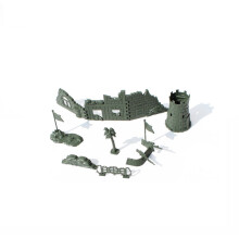 Military Fence Model Toys Set Diy Sandbag Ruins Table Army Green