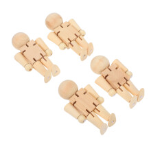 8Pz Robot in Legno Beige Da Pittura, Modellini Artigianali Per Bambini