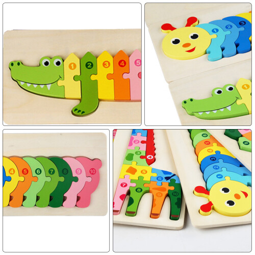 1 Pezzo Puzzle Legno Con Giraffa 2