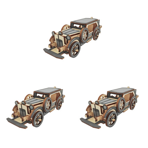 3 3D In Legno Puzzle Auto Per Bambini 1