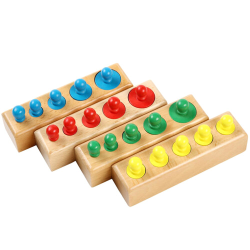 2 Set Giocattoli Montessoriani Con Cilindri A In Legno 1