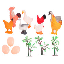 2 Conjuntos Brinquedo Animal Simulado com Decorações Avicultura