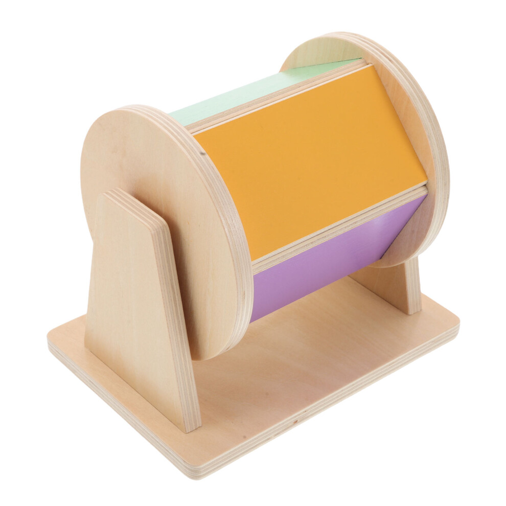 Montessori BęBen Obrotowy Z Drewnianej Zabawki Do KoloróW I DźWięKóW-image