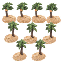 10 Sztuk Miniatury Piaskownica Z żywicy Sztuczne Palmy Kokosowe
