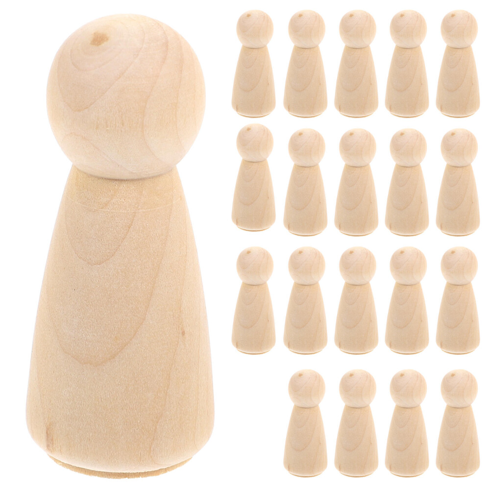 60 Sztuk Drewnianych KołEczkóW W KształCie , Figurki Mini Ludzi-image