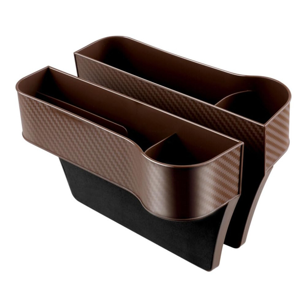 2 Pcs Car Seat Gap Organizer With Cup Holder For Mazda 2 Demio 20062019 Center Console Filler Brown 9105992610747