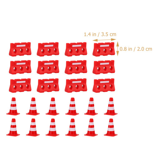 30 Pcs Mini Cone Tráfego, E , Conjunto Estrada 1