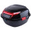 Motorcycle  Box with Backrest and Night Warning Light, Large Capacity Universal Black L 1