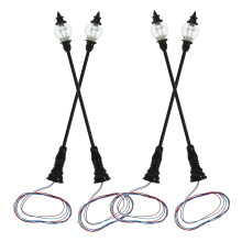 4 Unidades Mini De Luminária De Rua Para Micro Paisagem