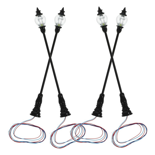 4 Unidades Mini De Luminária De Rua Para Micro Paisagem