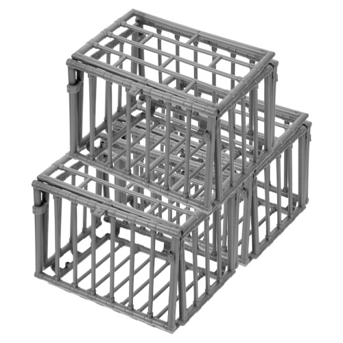 3Stk Miniature Käfig Modell Kunststoff Graue DIY Deko 2