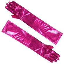Um Par De Luvas Couro Sintético E Spandex Para Mulheres