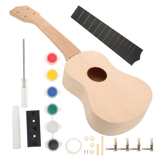 2 Juegos De Kit Ukulele Madera Sin Pintar Para Decorar 1