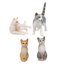 4 Pièces Figurine De Chat Faux Mignon Pour Décoration Photo