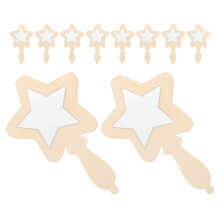 12Pcs Diy Wooden Handheld Mirrors For Kids Crafts Unbreakable Portable