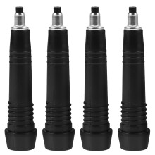 4Pcs Black Carbon Steel Walking Cane Tip Replacement Anti-Slip Design