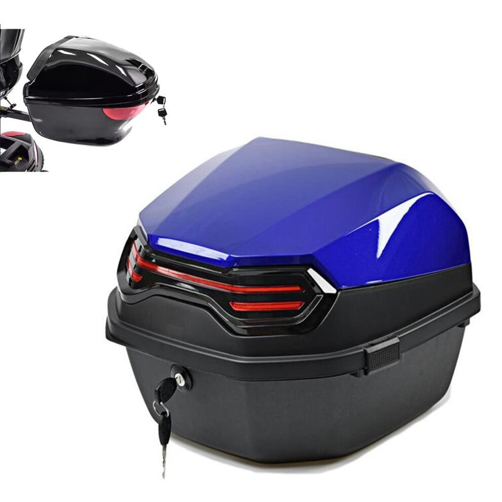 Motorcycle Tour Tail Box Waterproof Case 36L Security Lock 41X40x30cm Helmet Luggage Box Blue 9323874288215