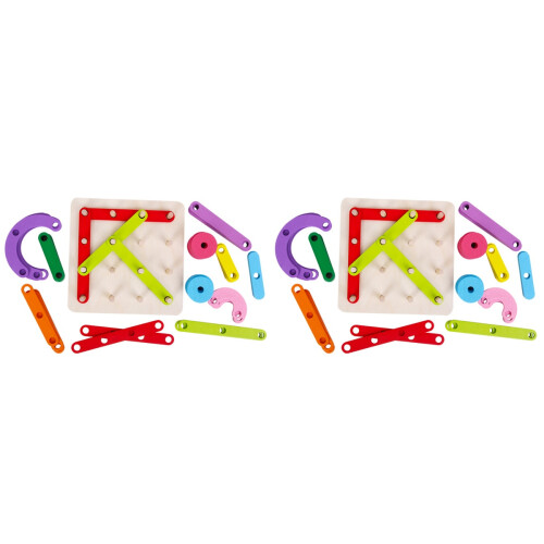 2 Conjuntos Brinquedo Com Blocos Encaixe -Cabeca 1