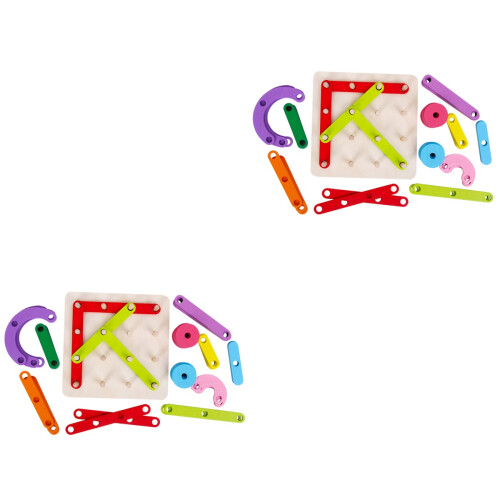 2 Conjuntos Brinquedo Com Blocos Encaixe -Cabeca 2