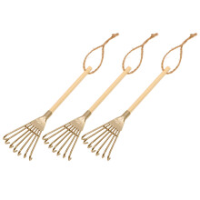 3Pcs Mini Rake Decoração Miniatura Casa Multi-Dentes Adorno