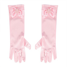 Chique handschoenen voor meisjes, lange satijnen handschoenen tot aan de elleboog met een ontwerp dat de hele vinger bedekt en een strik heeft.
