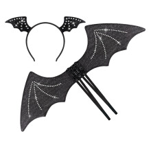 Kostium Halloweenowy Diabła Z Nietoperzem, Skrzydłami I Opaską